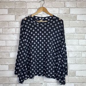 Comfy USA Polka Dot Long Sleeve Blouse Size S